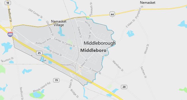 Map of Middleboro, MA