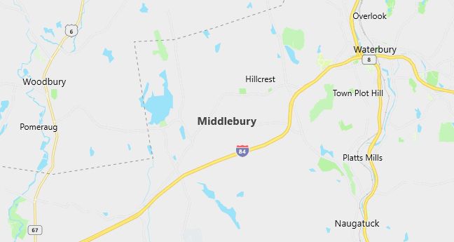 Map of Middlebury, CT