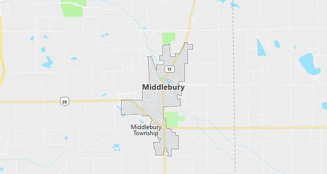 Map of Middlebury, IN