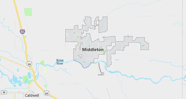 Map of Middleton, ID