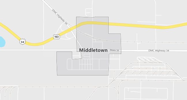 Map of Middletown, IA