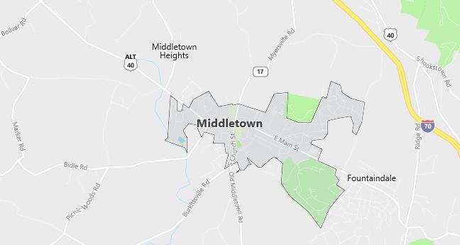 Map of Middletown, MD