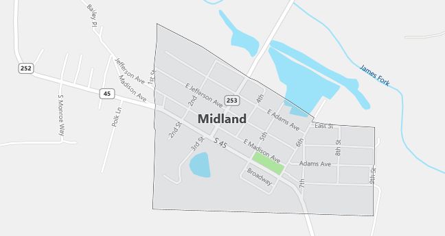 Map of Midland, AR