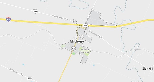 Map of Midway, KY