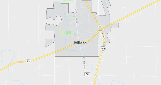 Map of Milaca, MN