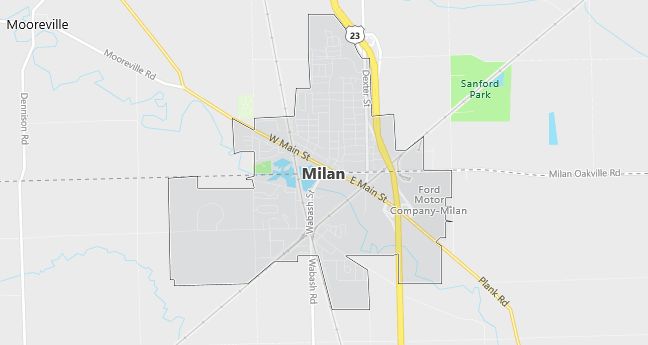 Map of Milan, MI