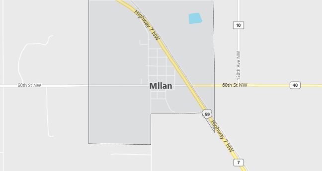 Map of Milan, MN