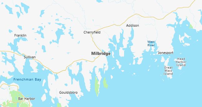 Map of Milbridge, ME