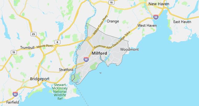 Map of Milford, CT