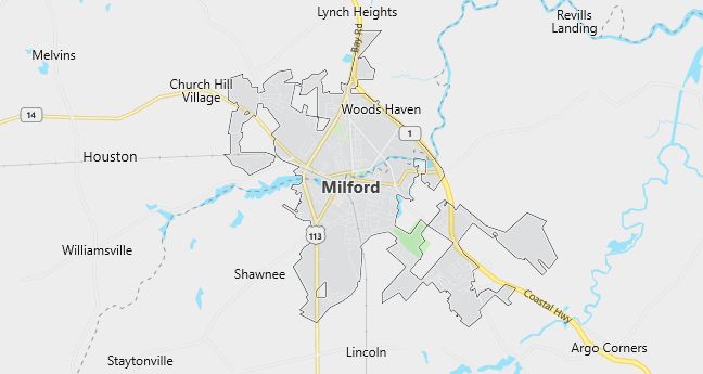 Map of Milford, DE