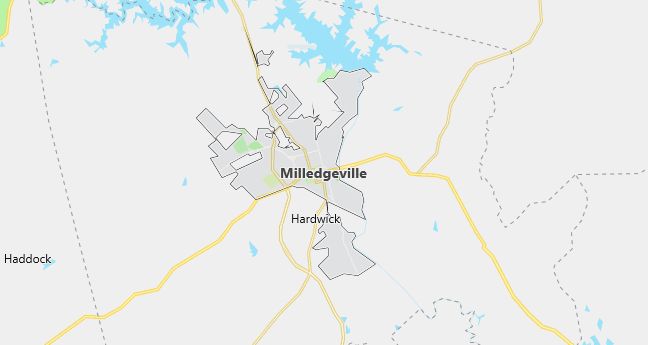 Map of Milledgeville, GA