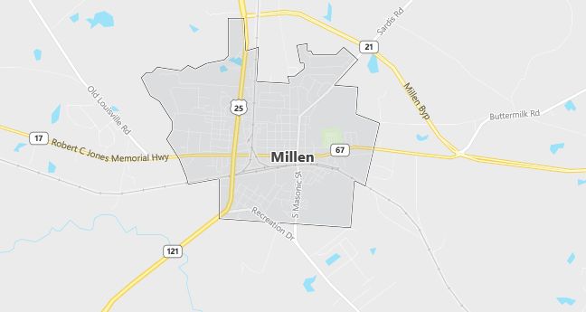 Map of Millen, GA