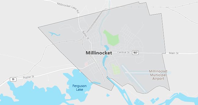 Map of Millinocket, ME