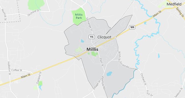 Map of Millis, MA