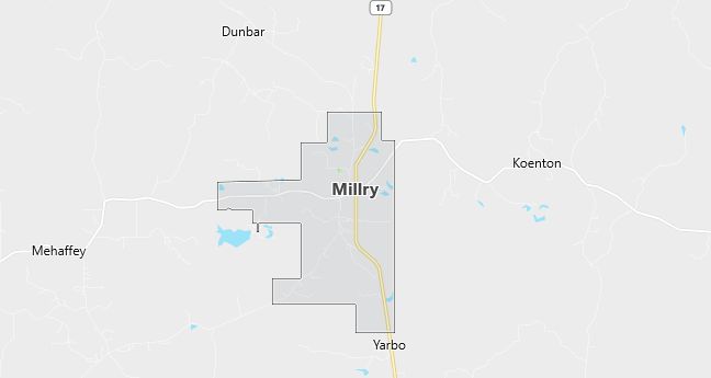 Map of Millry, AL