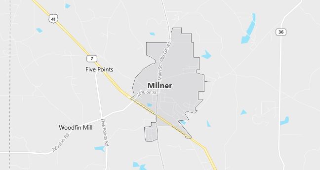 Map of Milner, GA