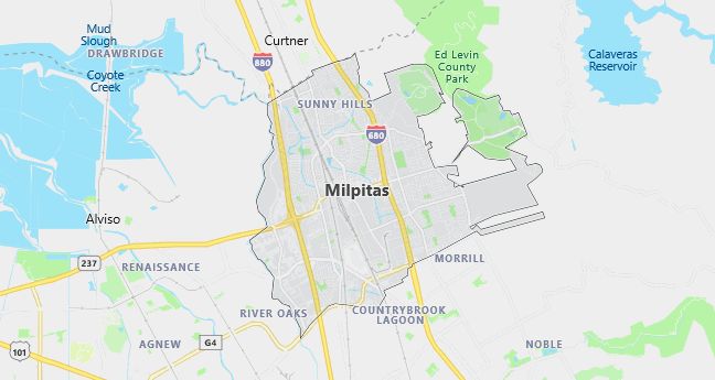 Map of Milpitas, CA