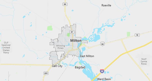 Map of Milton, FL