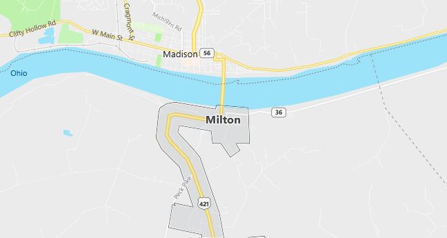 Map of Milton, KY