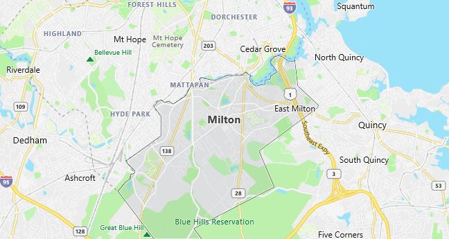 Map of Milton, MA