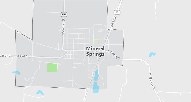 Map of Mineral Springs, AR