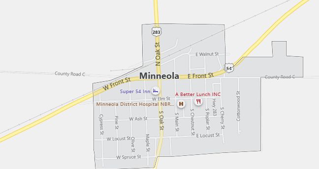 Map of Minneola, KS