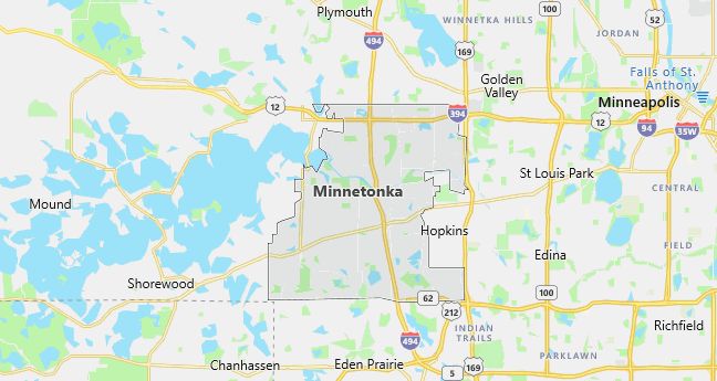 Map of Minnetonka, MN