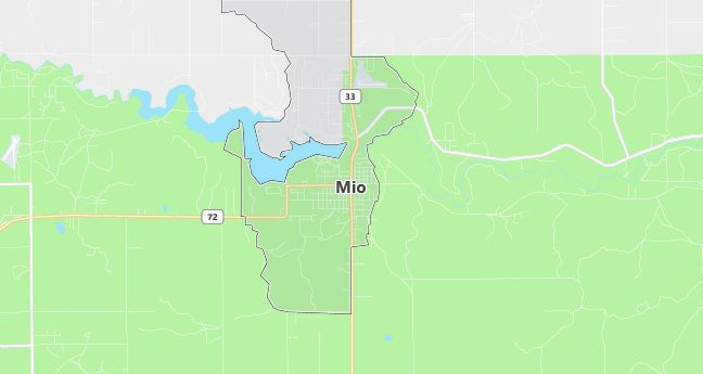 Map of Mio, MI