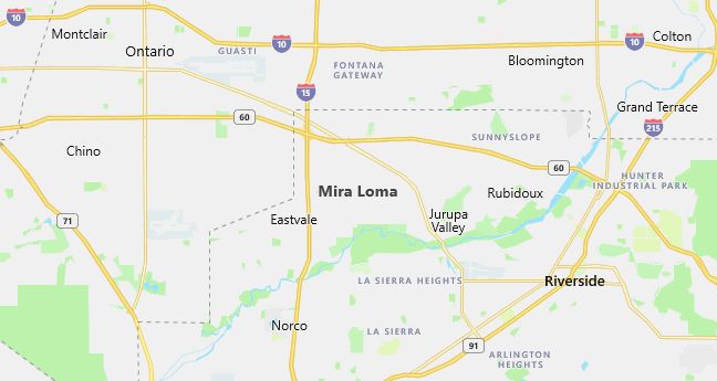 Map of Mira Loma, CA