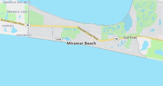 Map of Miramar Beach, FL