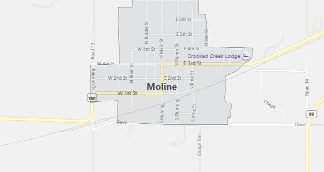 Map of Moline, KS