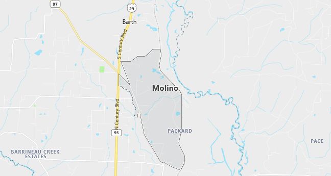 Map of Molino, FL