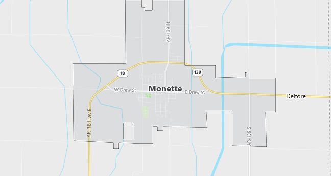 Map of Monette, AR