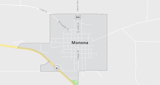 Map of Monona, IA