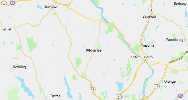 Map of Monroe, CT