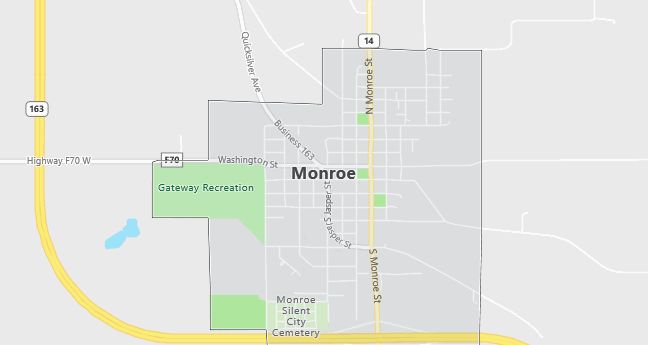 Map of Monroe, IA