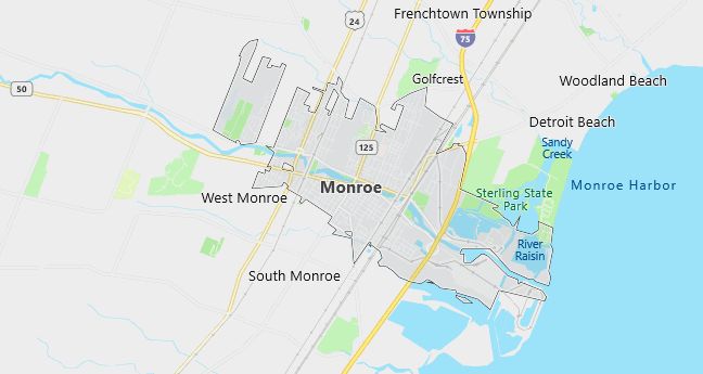 Map of Monroe, MI