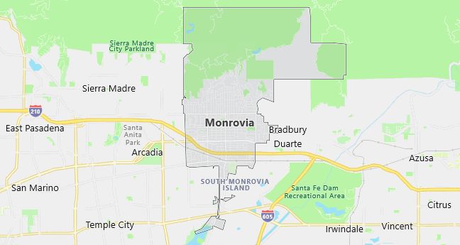 Map of Monrovia, CA