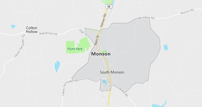 Map of Monson, MA