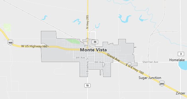 Map of Monte Vista, CO