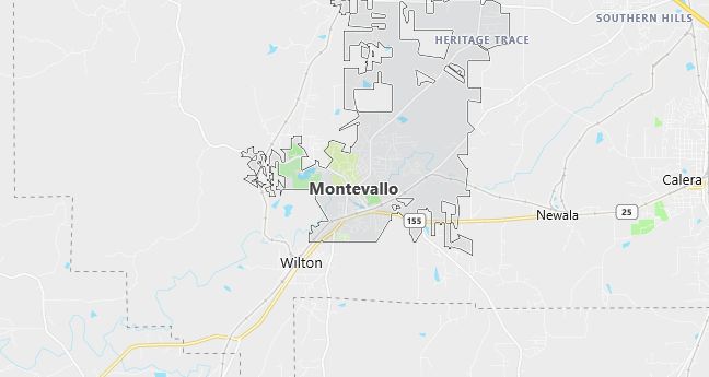 Map of Montevallo, AL