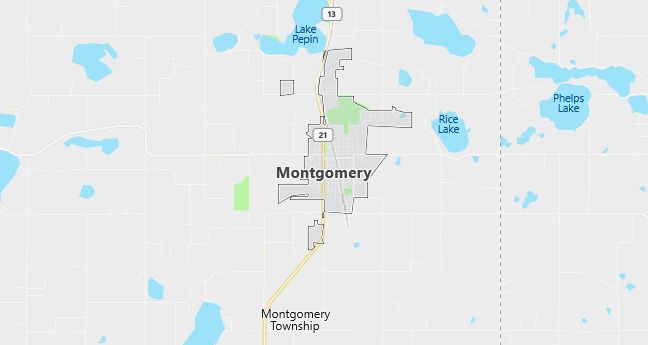 Map of Montgomery, MN