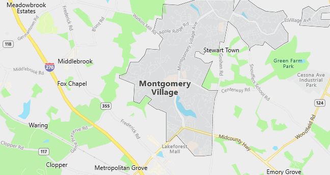 Map of Montgomery Village, MD