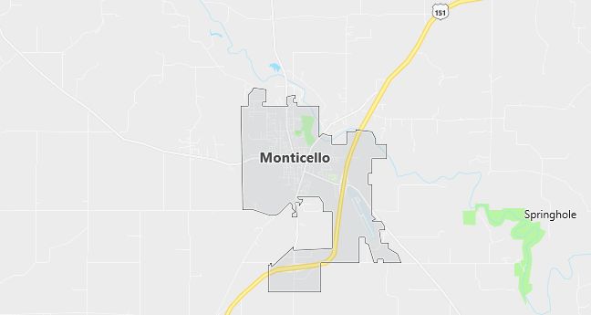 Map of Monticello, IA