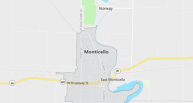 Map of Monticello, IN