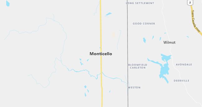 Map of Monticello, ME