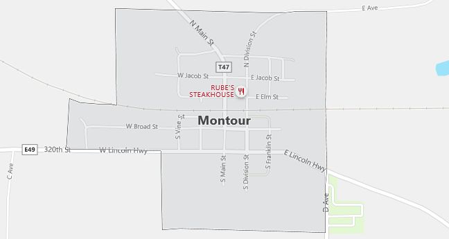 Map of Montour, IA