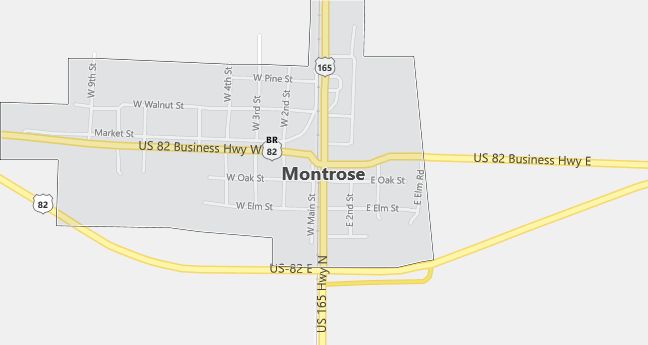 Map of Montrose, AR