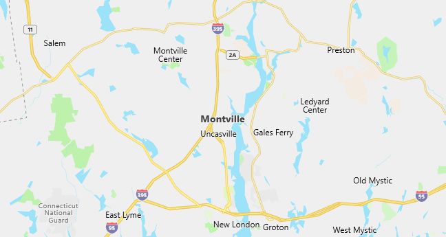 Map of Montville, CT