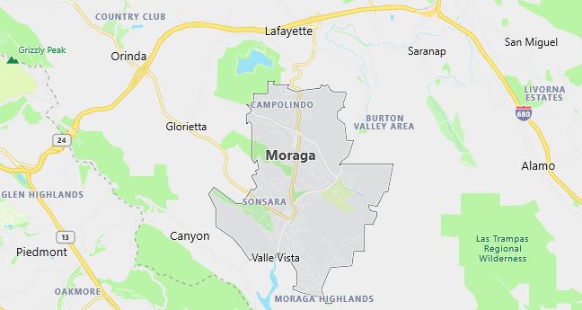 Map of Moraga, CA